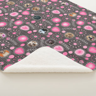 Niedlich rosa Herz und Blume Mama Hund FotoCollage Sherpadecke