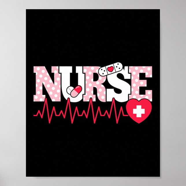 Niedlich rosa Herzklopfen Poster (Vorne)