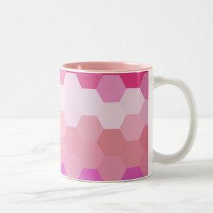 Niedlich rosa Hexagon Zickzack Muster Zweifarbige Tasse