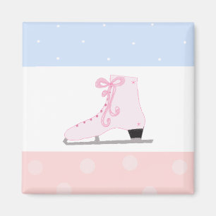 Niedlich rosa Ice Skate Magnet