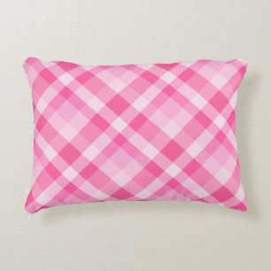 Niedlich rosa, Kariertes Muster Akzente Kissen