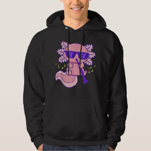 Niedlich-rosa Kawaii Axolotl mit Brille, die Klar  Hoodie