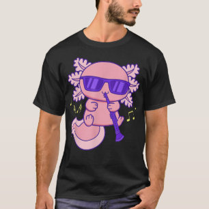Niedlich-rosa Kawaii Axolotl mit Brille, die Klar  T-Shirt