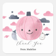 niedlich-rosa-kleine Pumkini Geburtstagseinladunge