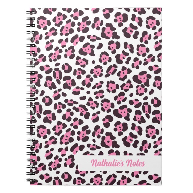 Niedlich rosa Leopard Printspirale Notebook Notizblock (Vorderseite)