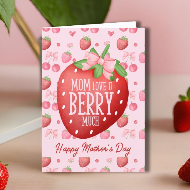 Niedlich Rosa Liebe Berry Much Mother Day Karte (Von Creator hochgeladen)
