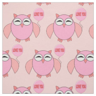 Niedlich Rosa Liebe Sie Owl Gemusterte Kunsthandwe Stoff