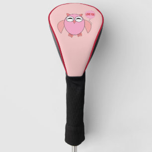 Niedlich rosa Liebe Sie Owl Golf Driver Cover Headcover