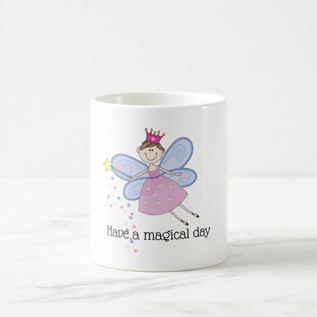 Niedlich rosa lila blauer Cartoon personalisiert Kaffeetasse (Mittel)