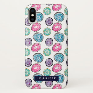 Niedlich-rosa-lila-blaues Geodmuster personalisier Case-Mate iPhone Hülle