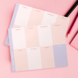 Niedlich rosa Lila School Weekly Planer Notizblock