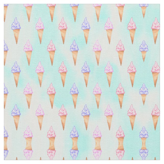 Niedlich rosa Lila Sommer Eiscreme Stoff (Nahaufnahme)