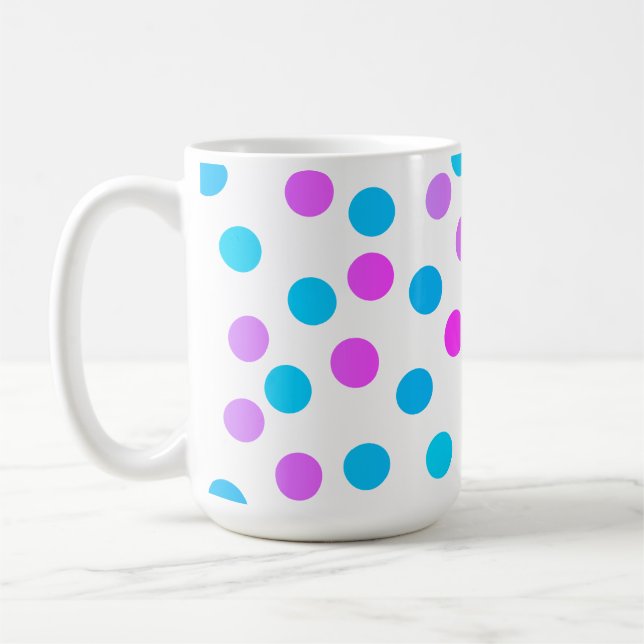 Niedlich rosa Lila Türkisbläschen Kaffeetasse (Links)