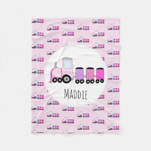 Niedlich rosa Mädchenzug mit Namenskindern Fleecedecke