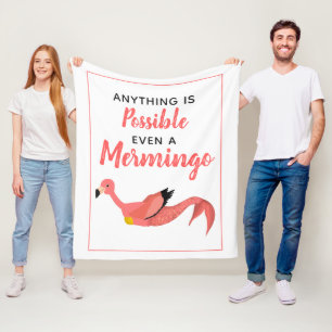Niedlich rosa Mermaid Flamingo Inspiration Zitat  Fleecedecke