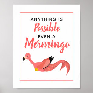 Niedlich rosa Mermaid Flamingo Inspiration Zitat Poster