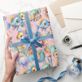 Niedlich rosa Mermaid-Wrapping-Papier Geschenkpapier
