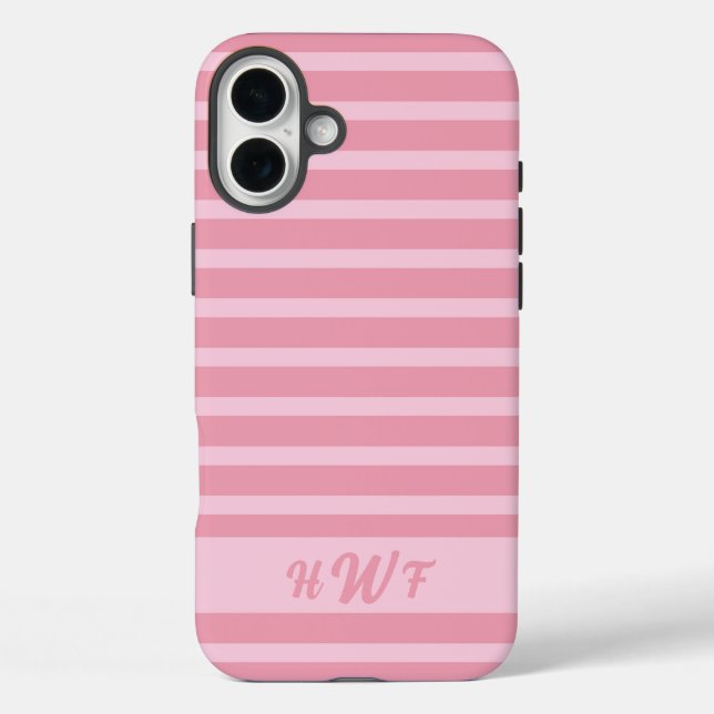 Niedlich rosa, monochromatisch gestreift Case-Mate iPhone hülle (Rückseite)