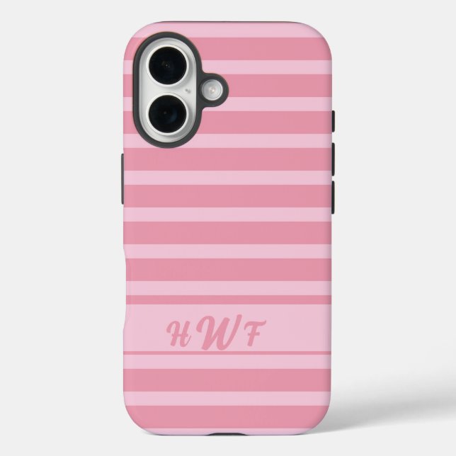 Niedlich rosa, monochromatisch gestreift Case-Mate iPhone hülle (Rückseite)
