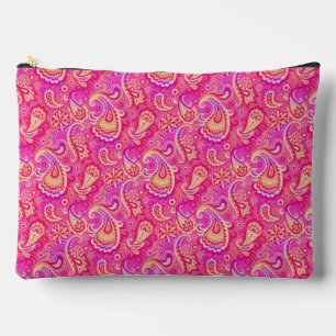 Niedlich rosa, nahtlose Paisley-Optik Zubehörtasche