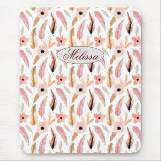 Niedlich rosa Name Floral Wasserfarbe Girl Mousepad
