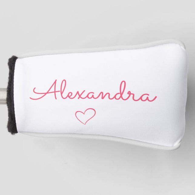 Niedlich rosa Name Golf Headcover (Vorderseite)
