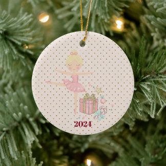niedlich-rosa-Nutcracker-Ballerina Keramik Ornament