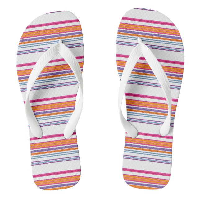 Niedlich-rosa-orange Streifen Flip Flops (Fußbett)