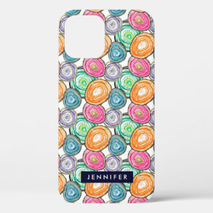 Niedlich-rosa-orangefarbene Geoddel-Muster persona Case-Mate iPhone Hülle