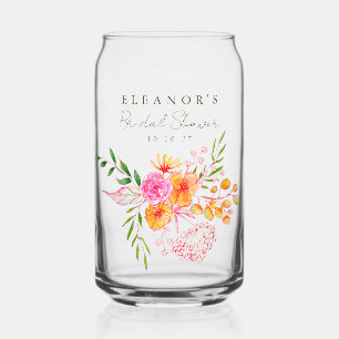 Niedlich rosa Orangefarbenes Brautparty Dosenglas