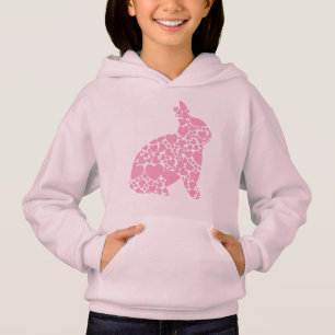 Niedlich rosa Osterhasen Cartoon Hoodie
