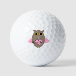 Niedlich rosa Owl Name Golfball