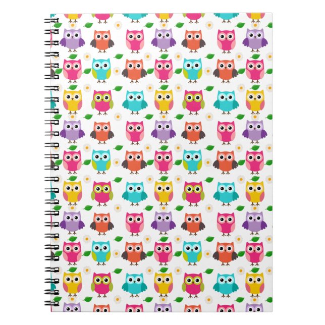 Niedlich rosa Owl-Notebook Notizblock (Vorderseite)