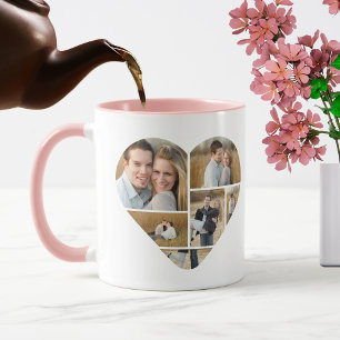 Niedlich rosa Personalisierte Liebe Herzklopfen Tasse