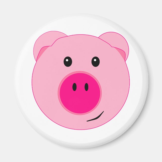 Niedlich rosa Pig Magnet (Vorne)