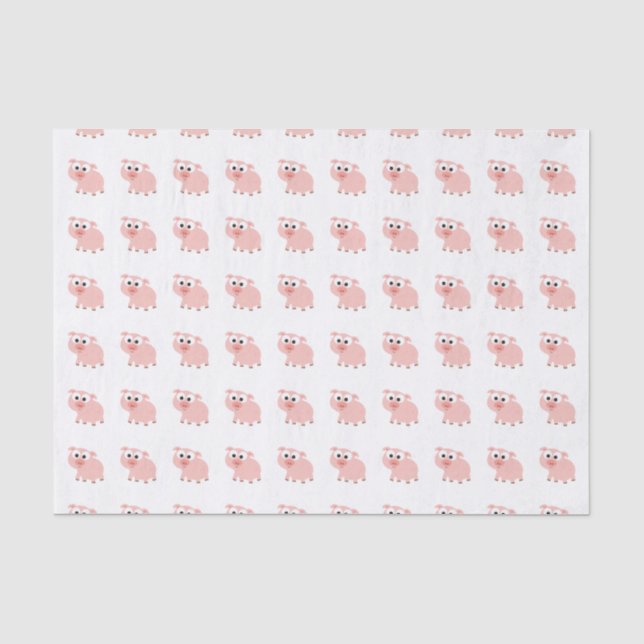 Niedlich rosa Pig Seidenpapier (Vorderseite)