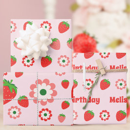 Niedlich Rosa Red Berry First Geschenkpapier Set
