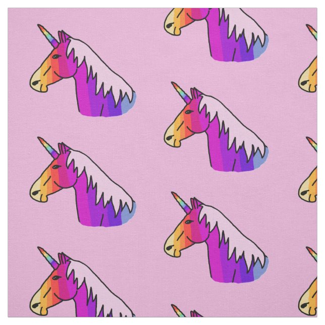 Niedlich rosa Regenbogen Einhorn Girl Pattern Stoff (Muster)