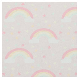 Niedlich rosa Regenbogen & Stars Cloud Soft Pastel Stoff