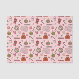 Niedlich rosa Retro Weihnachten Seidenpapier