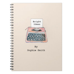 Niedlich rosa Retroschreibgerät Notizblock