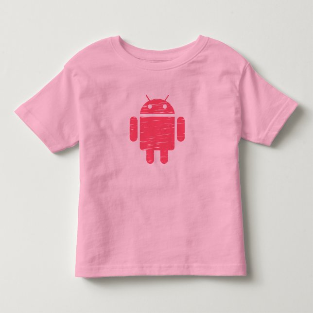 Niedlich rosa Robot Kleinkind T-shirt (Vorderseite)
