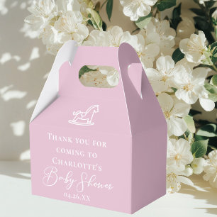 Niedlich rosa Rocking Horse Custom Baby Shower Geschenkschachtel