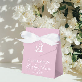 Niedlich rosa Rocking Horse Kinderdusche Geschenkschachtel