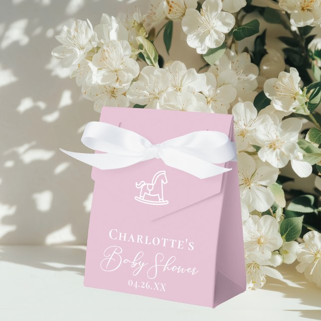 Niedlich rosa Rocking Horse Kinderdusche Geschenkschachtel (Von Creator hochgeladen)