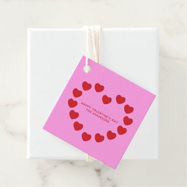 Niedlich-rosa-rötliche Herzen mädchenhaften Valent Geschenkanhänger (Beispiel)