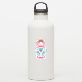 Niedlich-rosa-Russische Nest-Puppe Aufkleber