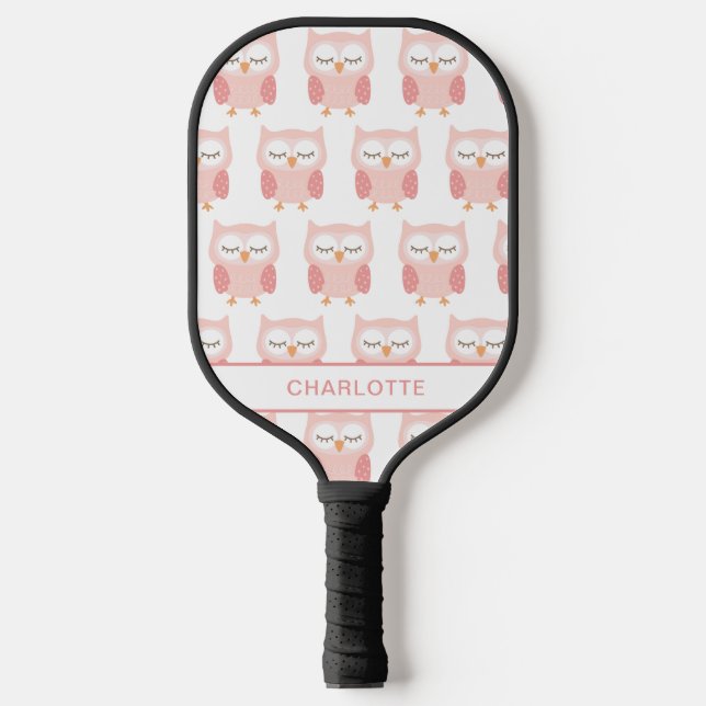 Niedlich rosa Schale, Monogramm Pickleball Schläger (Vorderseite)