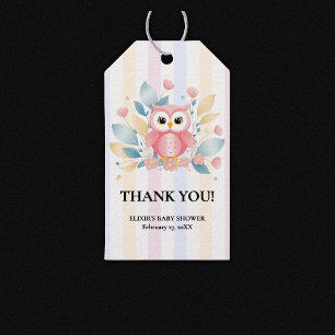 Niedlich rosa Schale Pastell Blumenmuster Babydusc Geschenkanhänger