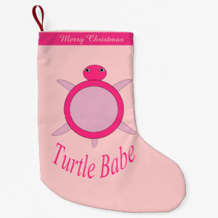 Niedlich rosa Schildkröte Babe Custom Strumpf Kleiner Weihnachtsstrumpf